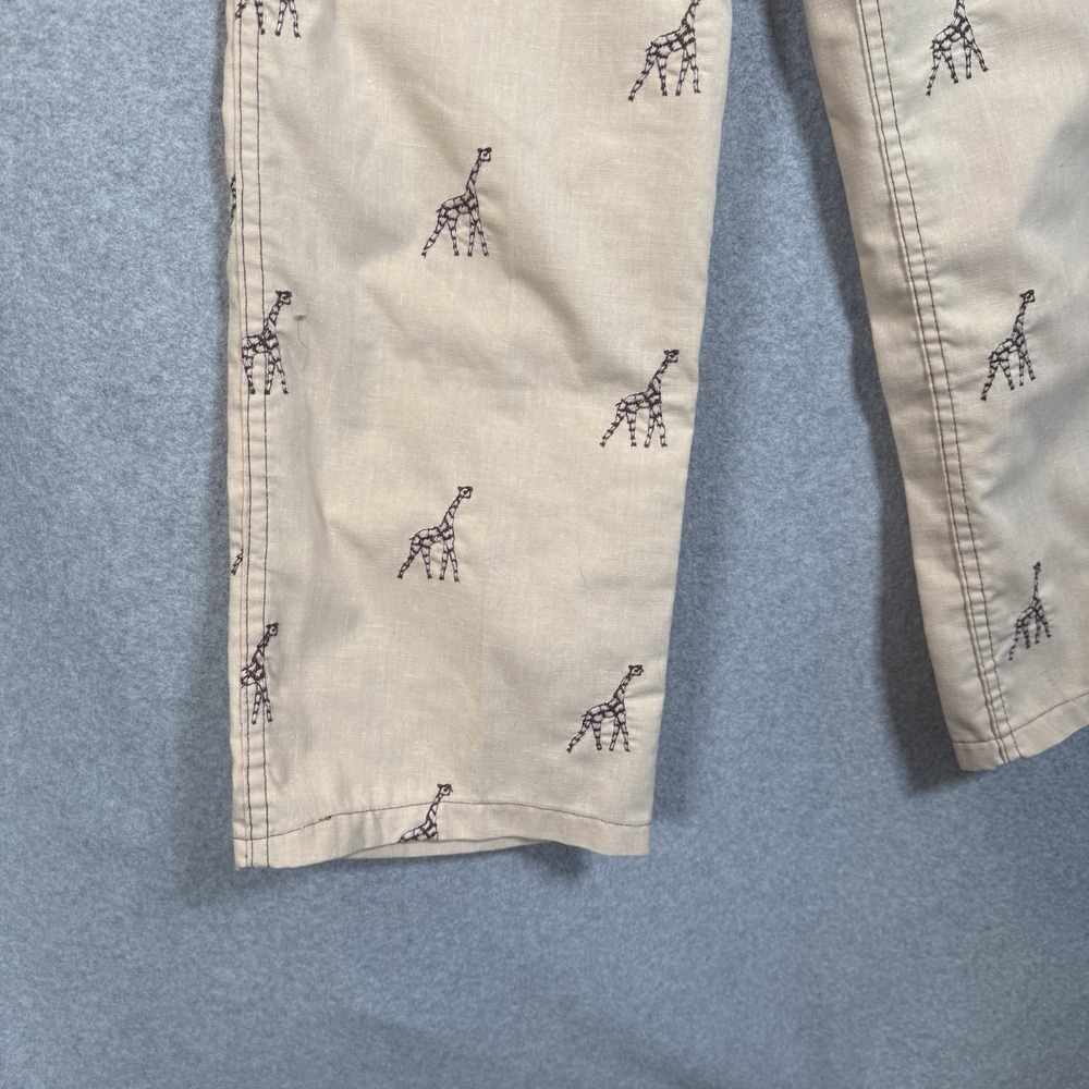Herman Geist pants womens 25 beige giraffe embroidered trousers Vintage - Picture 3 of 11